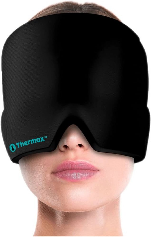 Anti Migraine Ice Head Cap with Double Layer and Eye Mask