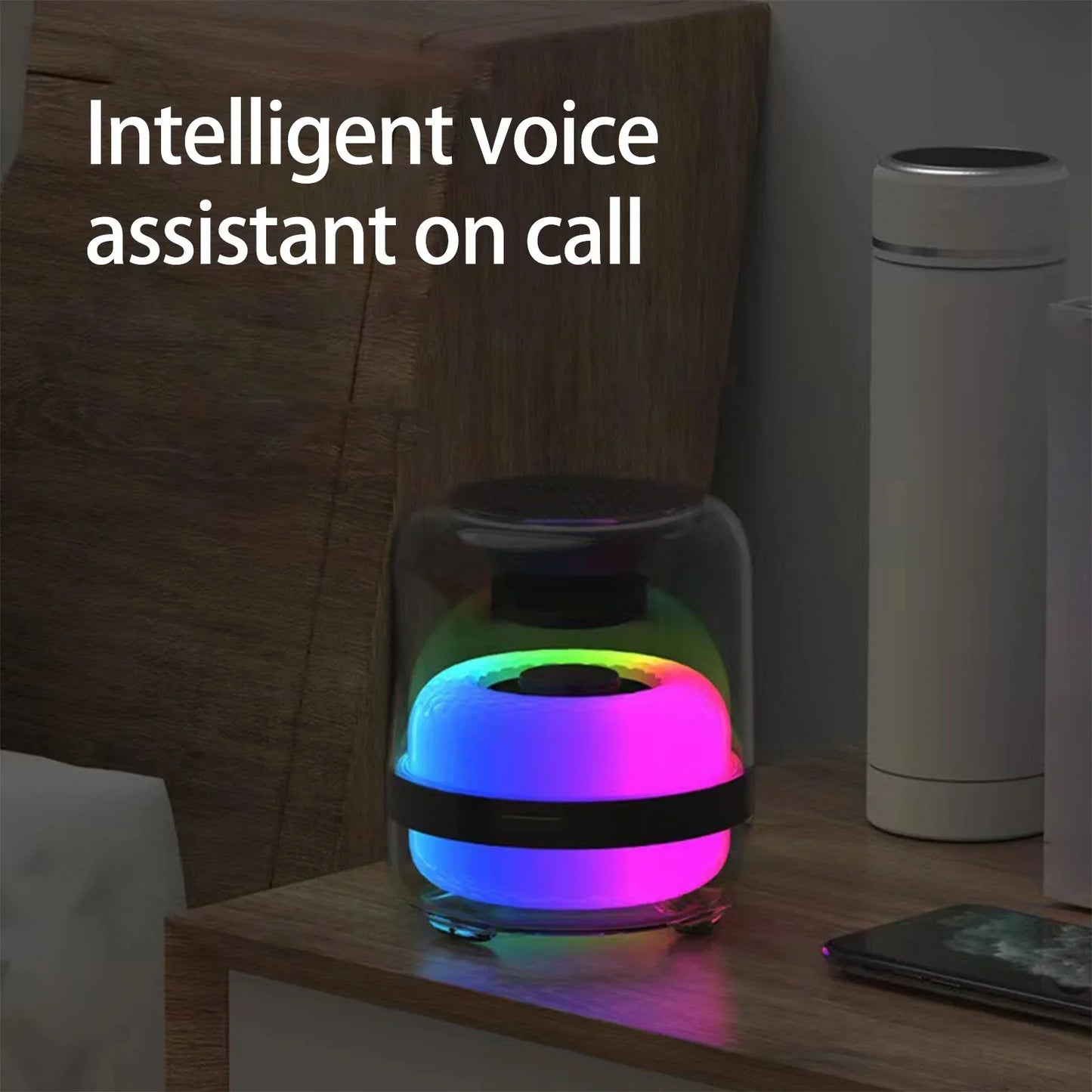 Intelligent Voice Colorful LED Breathing Glass Light